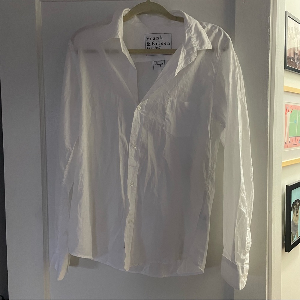Frank & Eileen White Collared Long Sleeve Button Down Barry Shirt XL EUC